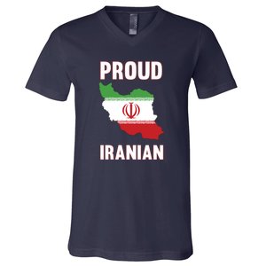 Iran Flag Map Iranian Pride V-Neck T-Shirt