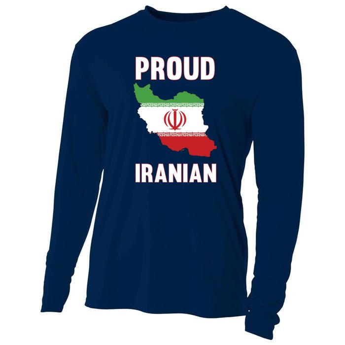 Iran Flag Map Iranian Pride Cooling Performance Long Sleeve Crew