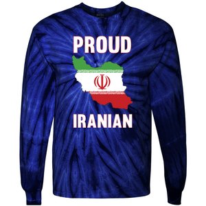 Iran Flag Map Iranian Pride Tie-Dye Long Sleeve Shirt