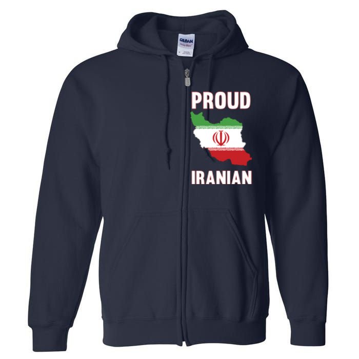 Iran Flag Map Iranian Pride Full Zip Hoodie