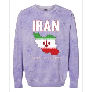 Iran Flag Map Iranian Pride Colorblast Crewneck Sweatshirt