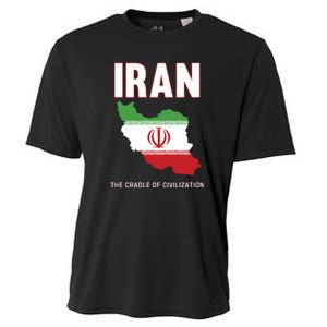 Iran Flag Map Iranian Pride Cooling Performance Crew T-Shirt