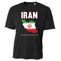 Iran Flag Map Iranian Pride Cooling Performance Crew T-Shirt