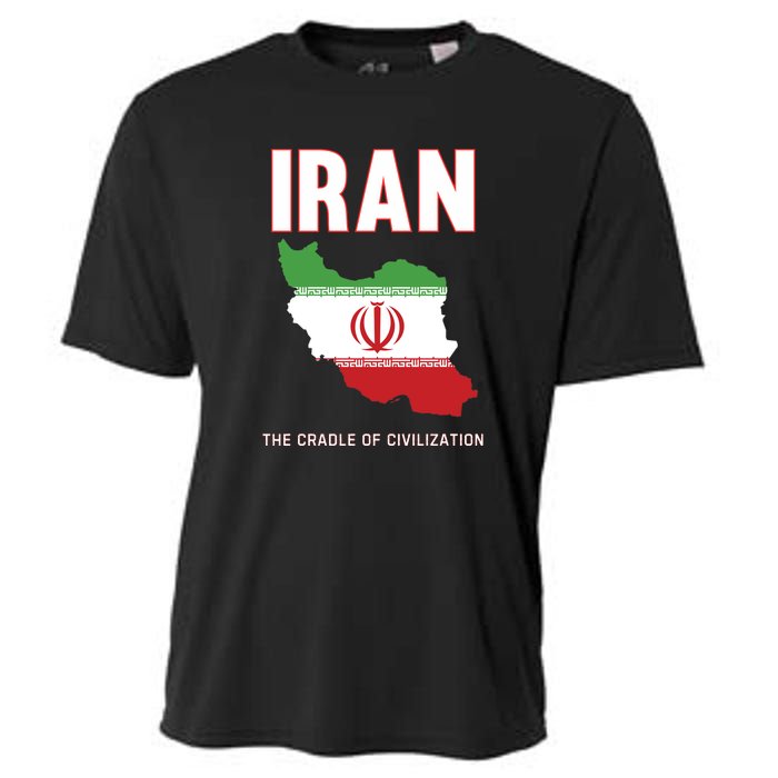 Iran Flag Map Iranian Pride Cooling Performance Crew T-Shirt