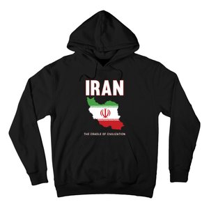 Iran Flag Map Iranian Pride Hoodie