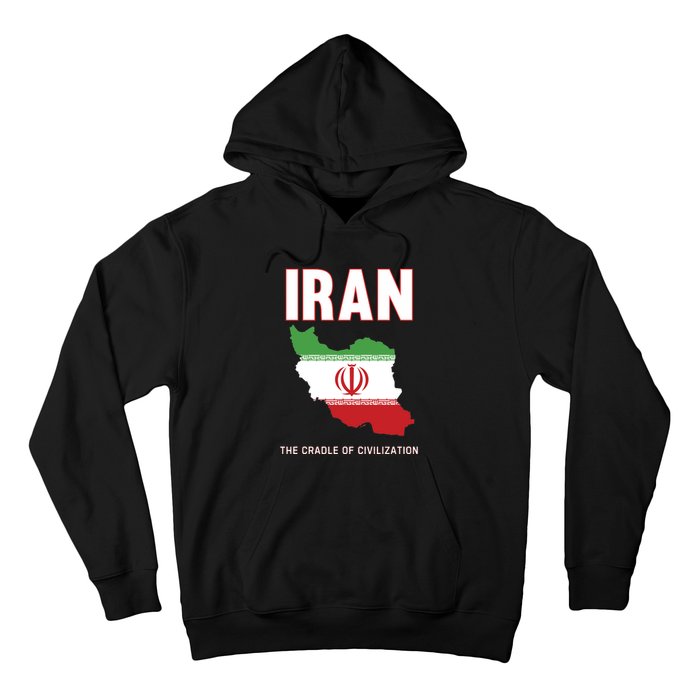 Iran Flag Map Iranian Pride Hoodie