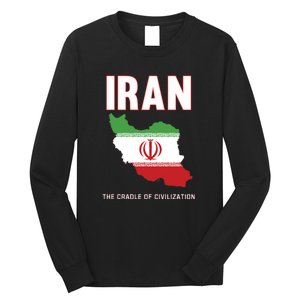 Iran Flag Map Iranian Pride Long Sleeve Shirt