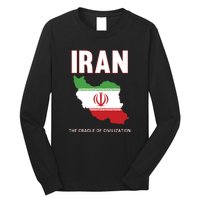 Iran Flag Map Iranian Pride Long Sleeve Shirt