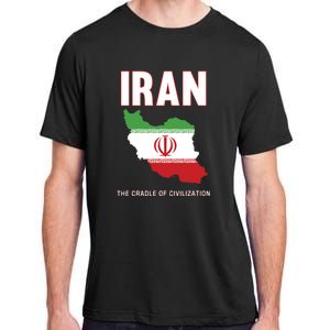 Iran Flag Map Iranian Pride Adult ChromaSoft Performance T-Shirt