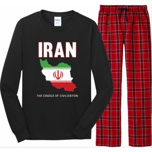 Iran Flag Map Iranian Pride Long Sleeve Pajama Set