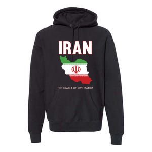 Iran Flag Map Iranian Pride Premium Hoodie