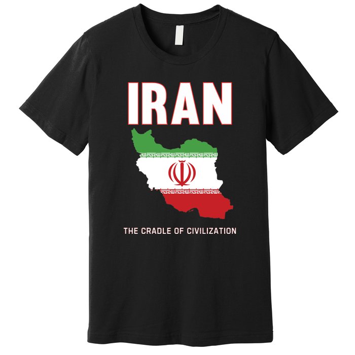 Iran Flag Map Iranian Pride Premium T-Shirt