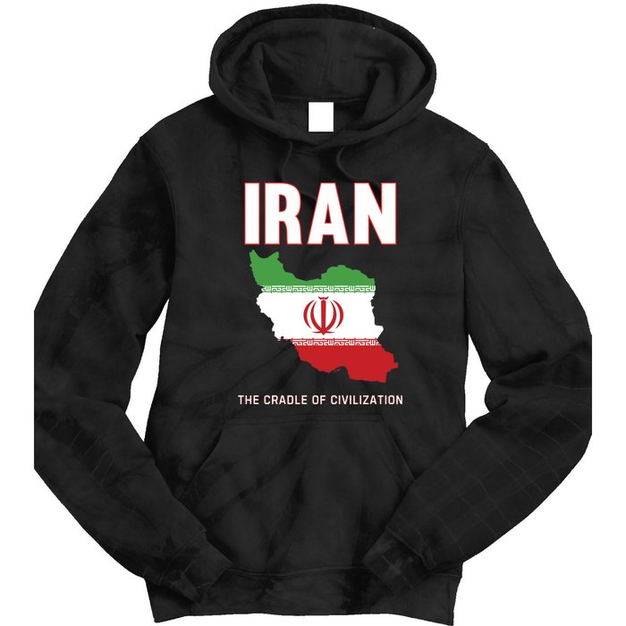 Iran Flag Map Iranian Pride Tie Dye Hoodie