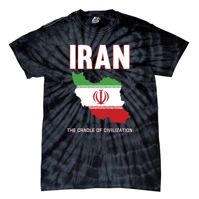 Iran Flag Map Iranian Pride Tie-Dye T-Shirt