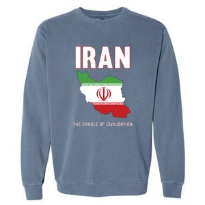 Iran Flag Map Iranian Pride Garment-Dyed Sweatshirt