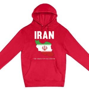 Iran Flag Map Iranian Pride Premium Pullover Hoodie