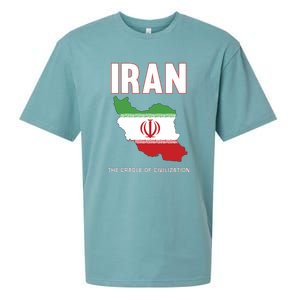 Iran Flag Map Iranian Pride Sueded Cloud Jersey T-Shirt