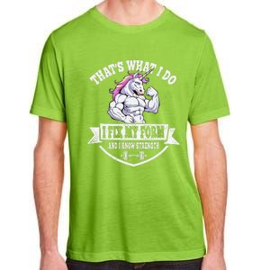 I Fix My Form Funny Unicorn Workout Training Adult ChromaSoft Performance T-Shirt