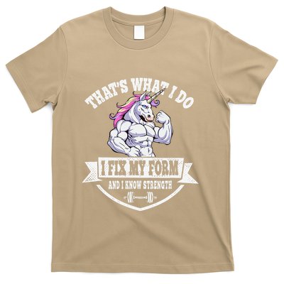 I Fix My Form Funny Unicorn Workout Training T-Shirt