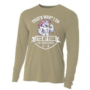 I Fix My Form Funny Unicorn Workout Training Cooling Performance Long Sleeve Crew