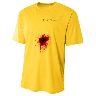 I'm Fine Meaningful Gift Flesh Wound Halloween Costume Gift Youth Performance Sprint T-Shirt