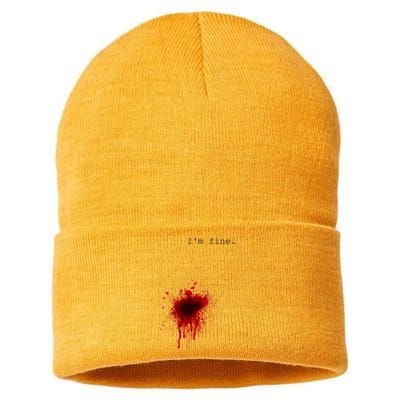 I'm Fine Meaningful Gift Flesh Wound Halloween Costume Gift Sustainable Knit Beanie