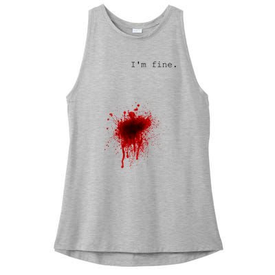 I'm Fine Meaningful Gift Flesh Wound Halloween Costume Gift Ladies PosiCharge Tri-Blend Wicking Tank