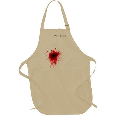 I'm Fine Meaningful Gift Flesh Wound Halloween Costume Gift Full-Length Apron With Pockets