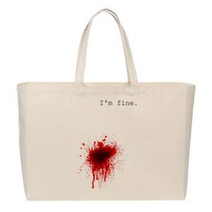 I'm Fine Meaningful Gift Flesh Wound Halloween Costume Gift Cotton Canvas Jumbo Tote