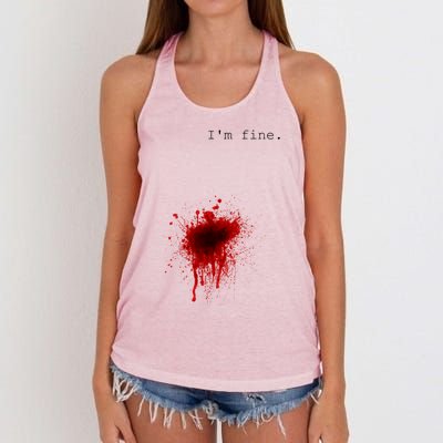 I'm Fine Meaningful Gift Flesh Wound Halloween Costume Gift Women's Knotted Racerback Tank