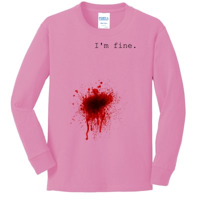 I'm Fine Meaningful Gift Flesh Wound Halloween Costume Gift Kids Long Sleeve Shirt