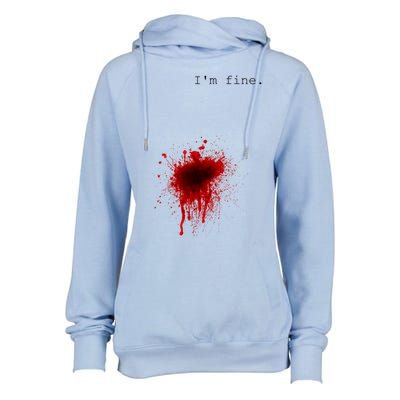 I'm Fine Meaningful Gift Flesh Wound Halloween Costume Gift Womens Funnel Neck Pullover Hood