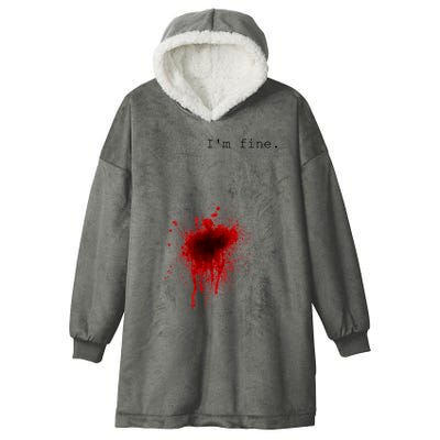 I'm Fine Meaningful Gift Flesh Wound Halloween Costume Gift Hooded Wearable Blanket