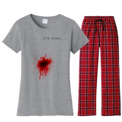 I'm Fine Meaningful Gift Flesh Wound Halloween Costume Gift Women's Flannel Pajama Set