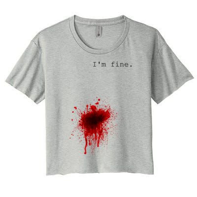 I'm Fine Meaningful Gift Flesh Wound Halloween Costume Gift Women's Crop Top Tee