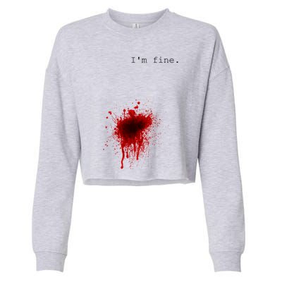 I'm Fine Meaningful Gift Flesh Wound Halloween Costume Gift Cropped Pullover Crew