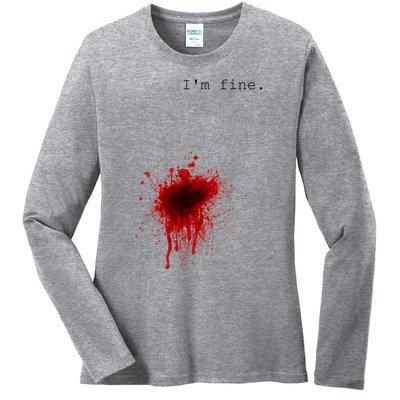 I'm Fine Meaningful Gift Flesh Wound Halloween Costume Gift Ladies Long Sleeve Shirt