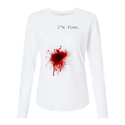 I'm Fine Meaningful Gift Flesh Wound Halloween Costume Gift Womens Cotton Relaxed Long Sleeve T-Shirt