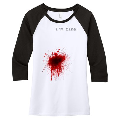 I'm Fine Meaningful Gift Flesh Wound Halloween Costume Gift Women's Tri-Blend 3/4-Sleeve Raglan Shirt