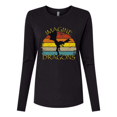 Imagine Fantasy Mythical Dragon Wings Womens Cotton Relaxed Long Sleeve T-Shirt