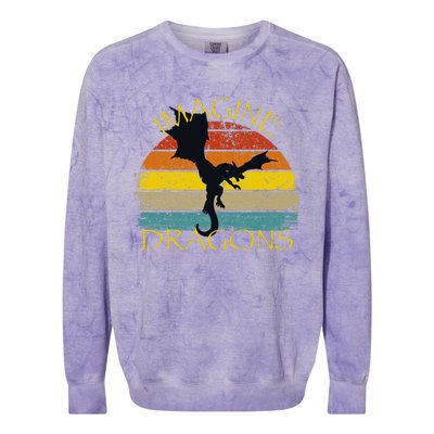 Imagine Fantasy Mythical Dragon Wings Colorblast Crewneck Sweatshirt