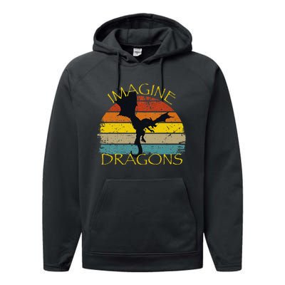 Imagine Fantasy Mythical Dragon Wings Performance Fleece Hoodie