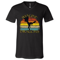 Imagine Fantasy Mythical Dragon Wings V-Neck T-Shirt