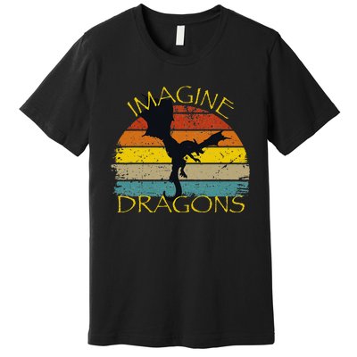 Imagine Fantasy Mythical Dragon Wings Premium T-Shirt