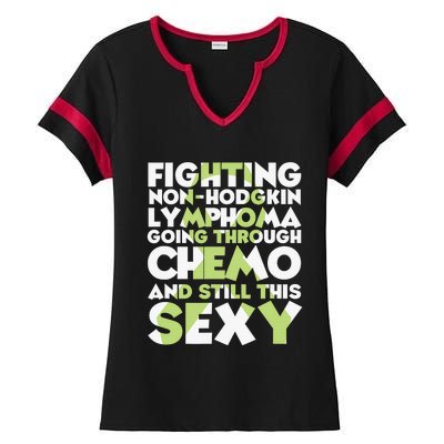 Inspirational Fighting Non-Hodgkin Lymphoma Chemo Patient Ladies Halftime Notch Neck Tee