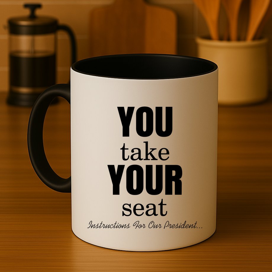 Instructions For Our President You Take Your Seat Biden's Cue Cards Mug