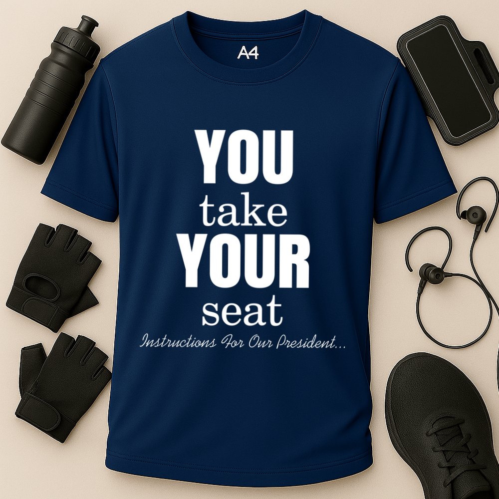 Instructions For Our President You Take Your Seat Biden's Cue Cards Cooling Performance Crew T-Shirt