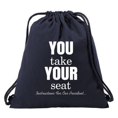 Instructions For Our President You Take Your Seat Biden's Cue Cards Drawstring Bag