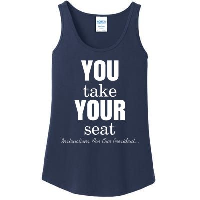 Instructions For Our President You Take Your Seat Biden's Cue Cards Ladies Essential Tank