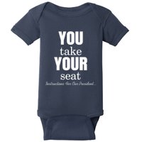 Instructions For Our President You Take Your Seat Biden's Cue Cards Baby Bodysuit